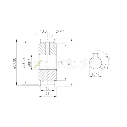 Шкив зубчатый BLA-60-3M-15-A-P8 фото