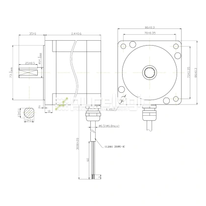 Двигатель шаговый PL86H113-D14-IP64 фото