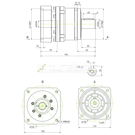 Редуктор планетарный прецизионный 115VRB5K-S32-P0 фото
