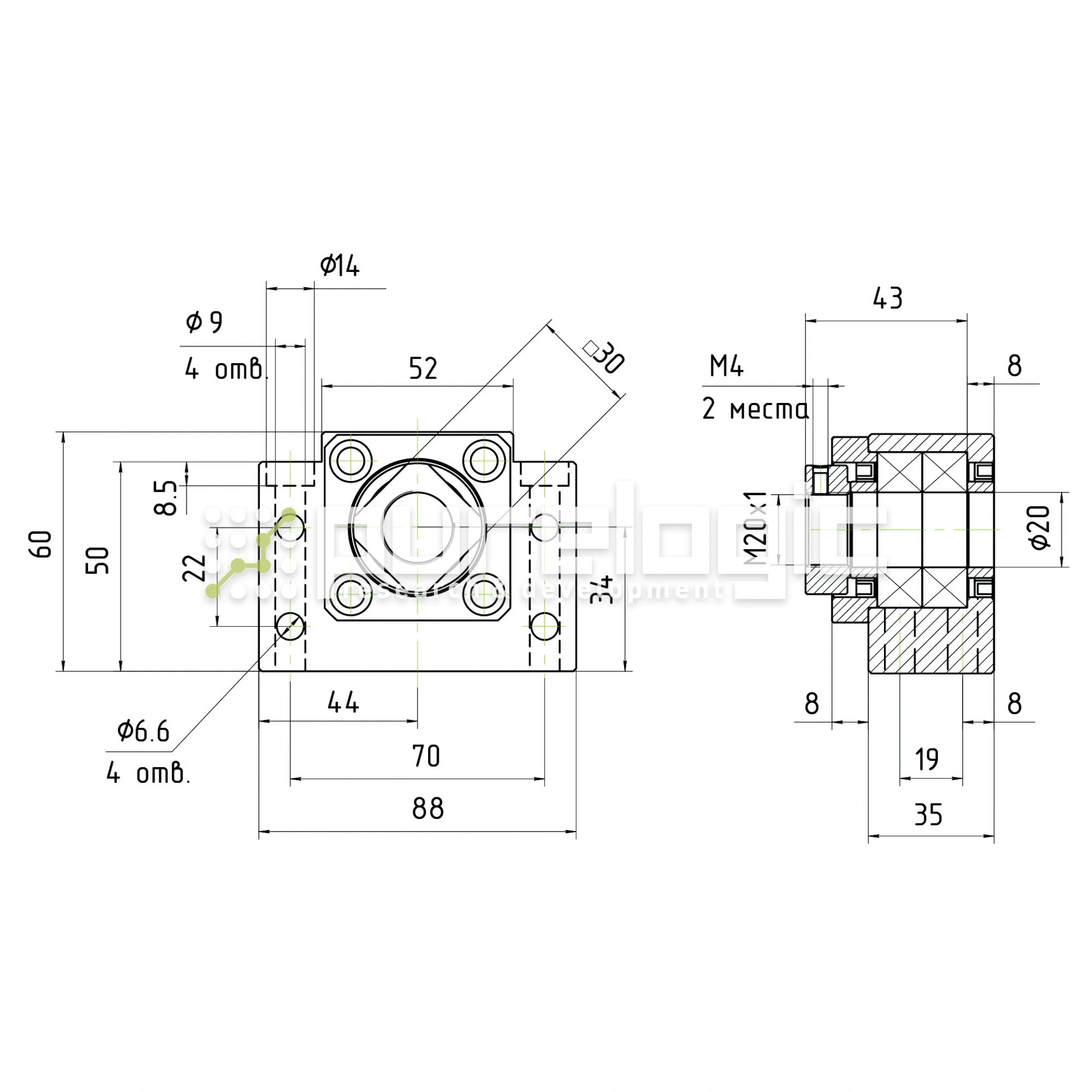 Опора ШВП Hiwin BK20-C5 22 900 Опора ШВП Hiwin BK20-C5 фото