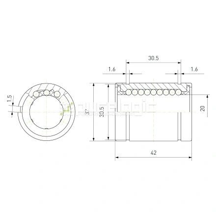 Втулка шариковая LM20-AJ фото