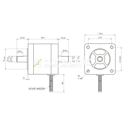 Двигатель шаговый биполярный 57CM23-SZ фото