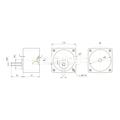 Редуктор для ШД 57GB3K (1:3) фото