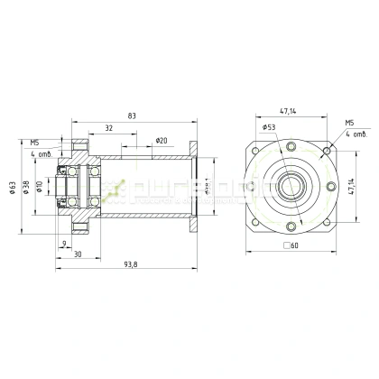 Опора винта с фланцем PLM57-10 фото