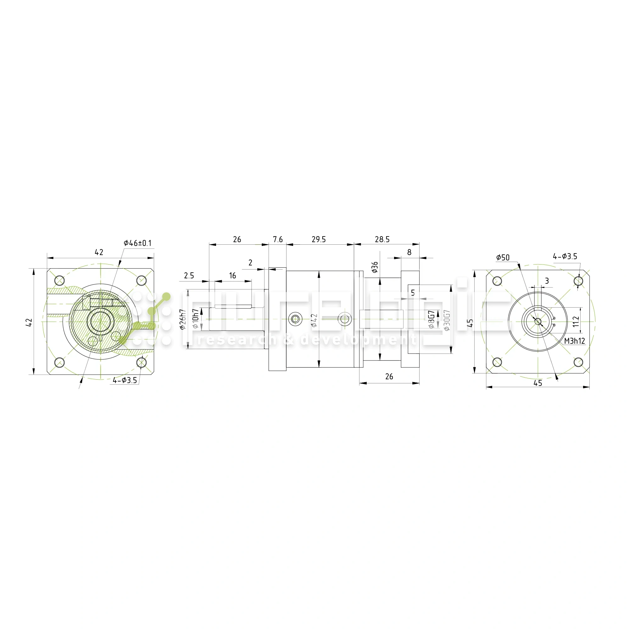 Редуктор планетарный 42PLF3K-8S-D10 19 068 Редуктор планетарный 42PLF3K-8S-D10 фото