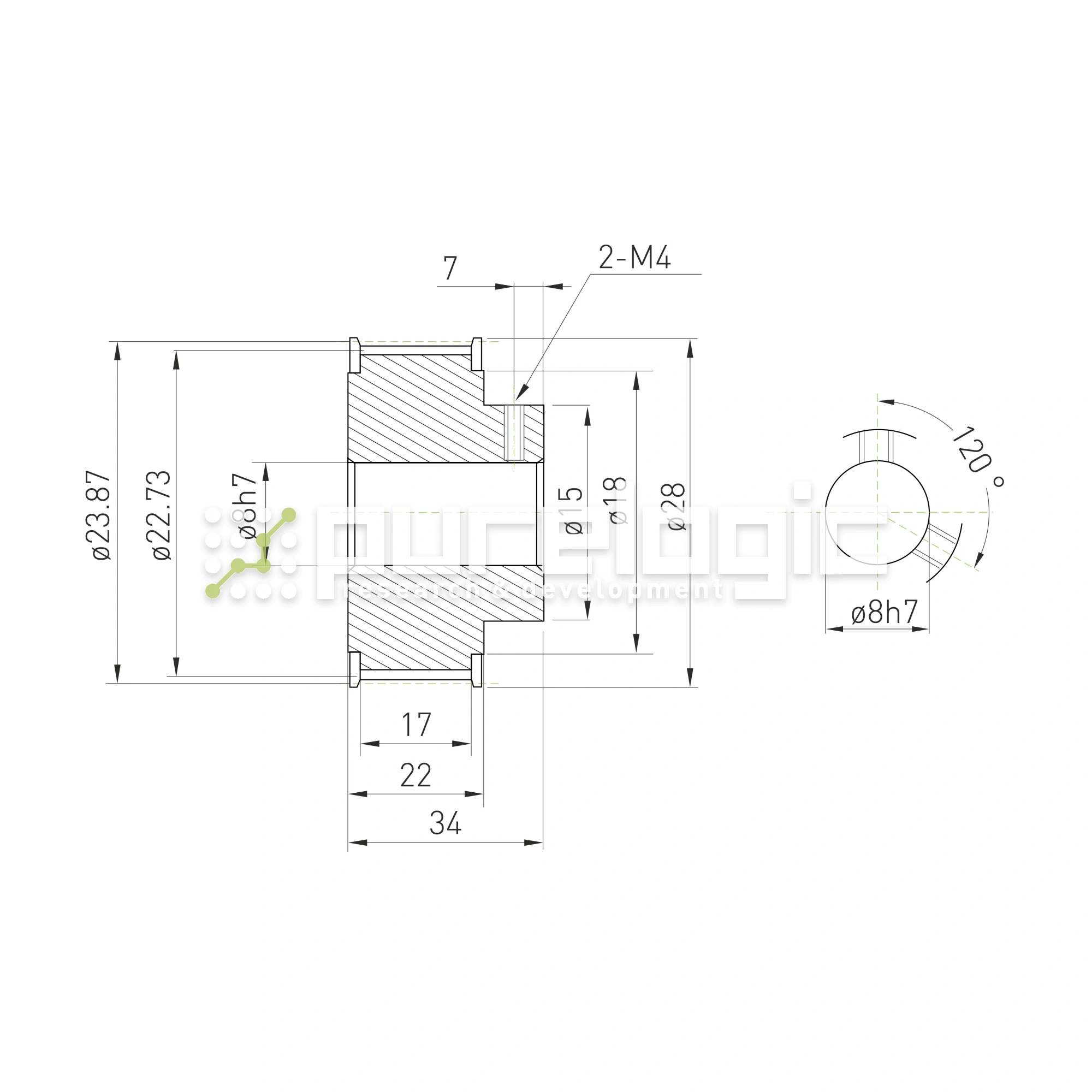 Шкив зубчатый BSY-15-5M-15-B-P8 773 Шкив зубчатый BSY-15-5M-15-B-P8 фото