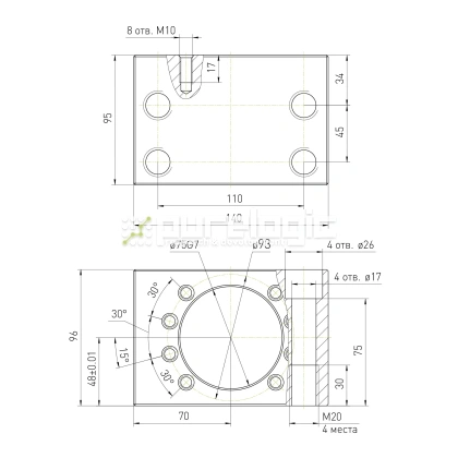 Держатель гайки ШВП MGD50 фото