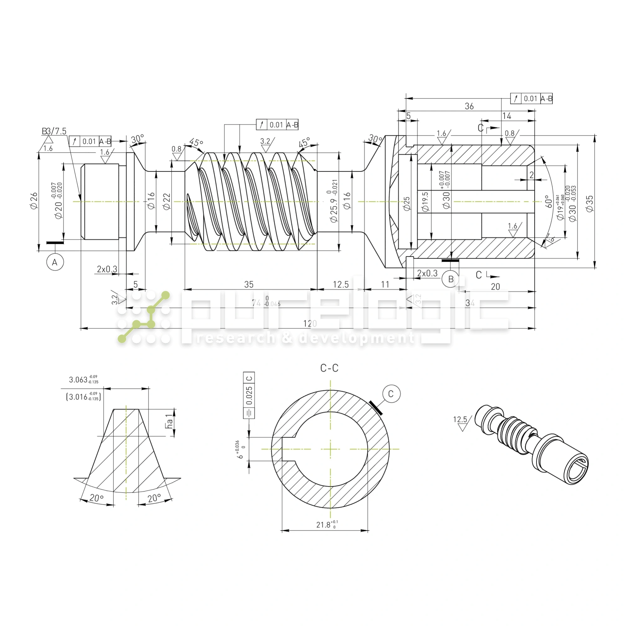 Червячный винт W5020-19 3 368 Червячный винт W5020-19 фото
