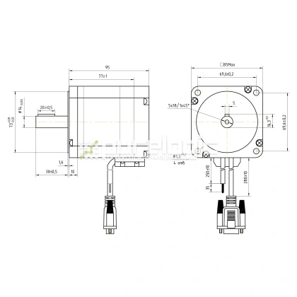 Двигатель шаговый с энкодером PL86H8401-D14-1K фото