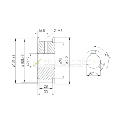 Шкив зубчатый BLA-40-8M-25-A-N24 фото