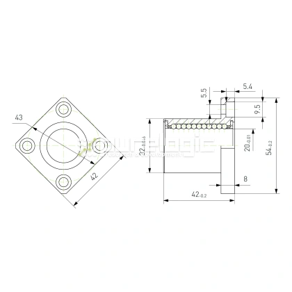 Втулка шариковая с фланцем LMK20 фото