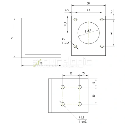 Кронштейн алюминиевый MH-57A фото