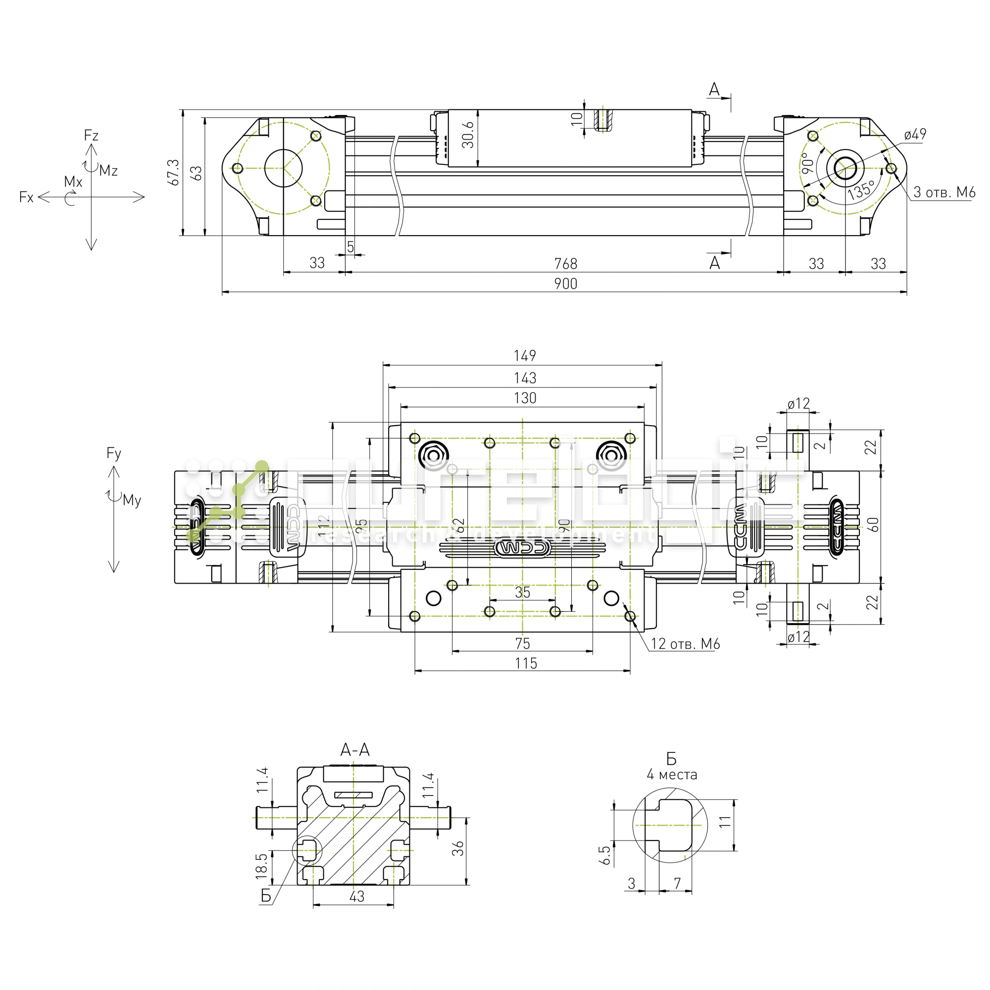 Модуль линейного перемещения CCM-W60-900-5A 57 264 Модуль линейного перемещения CCM-W60-900-5A фото