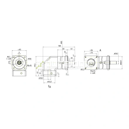 Редуктор планетарный угловой 86WPLF3K-19S фото