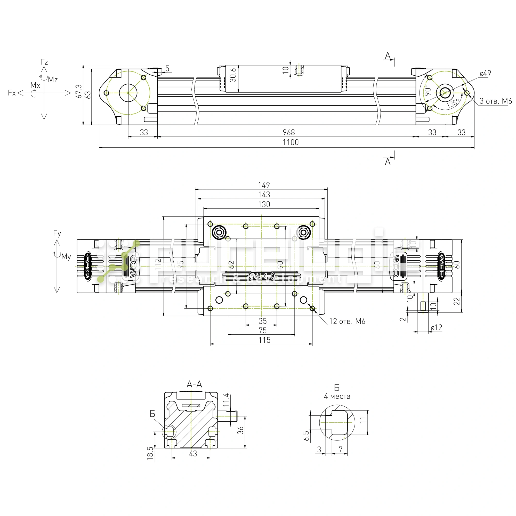Модуль линейного перемещения CCM-W60-1100-1A 75 581 Модуль линейного перемещения CCM-W60-1100-1A фото