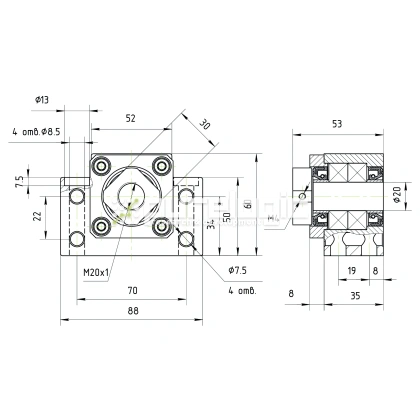 Опора ШВП подшипниковая BK20 фото
