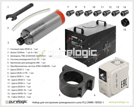 Набор для шпиндельного узла PL2.2W80-1ER20-1 108 972 Набор для шпиндельного узла PL2.2W80-1ER20-1 фото
