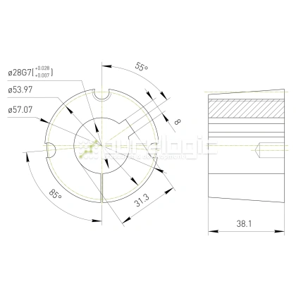Втулка тапербуш 1615-28 фото