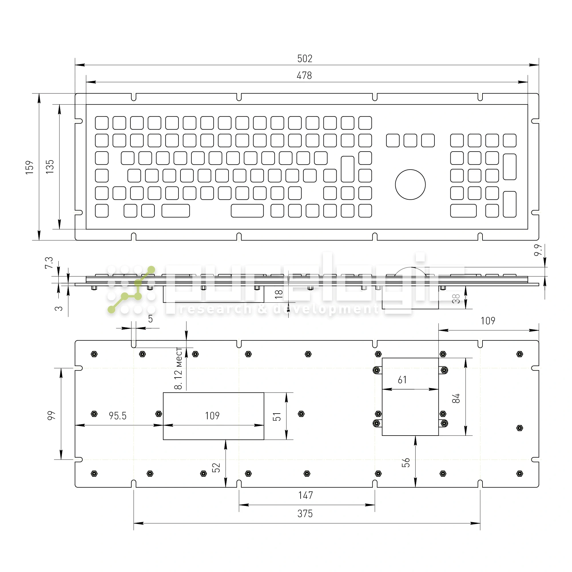 Промышленная клавиатура CT-KB03-108RMU 42 758 Промышленная клавиатура CT-KB03-108RMU фото