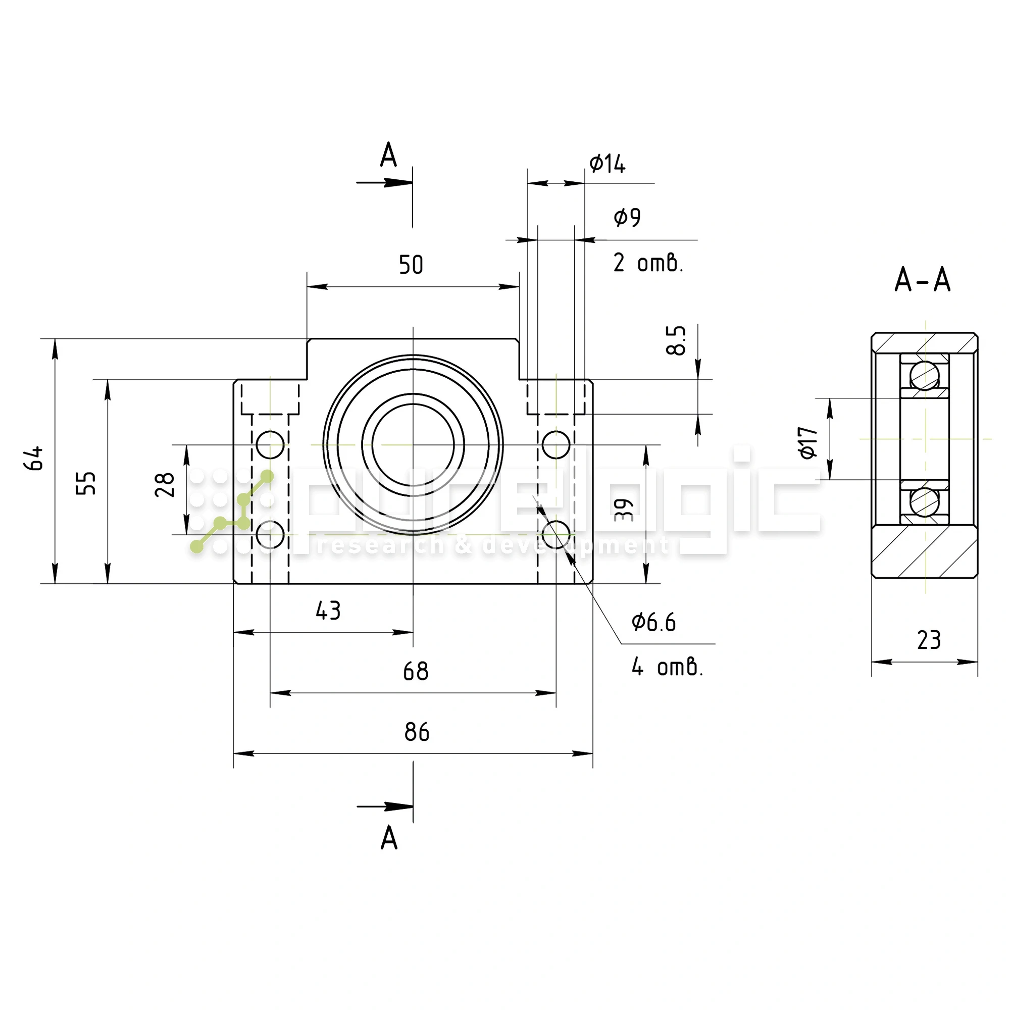 Опора ШВП Hiwin BF17-C5 7 820 Опора ШВП Hiwin BF17-C5 фото