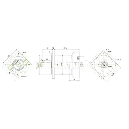 Редуктор планетарный 80PLF40K-19S-D20 фото