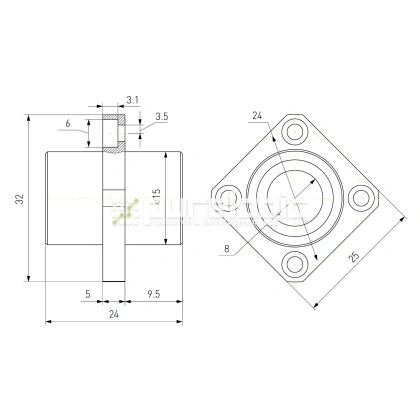 Втулка шариковая с фланцем LMKC8 фото