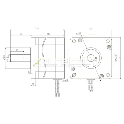 Двигатель шаговый PL130H280-D19 фото