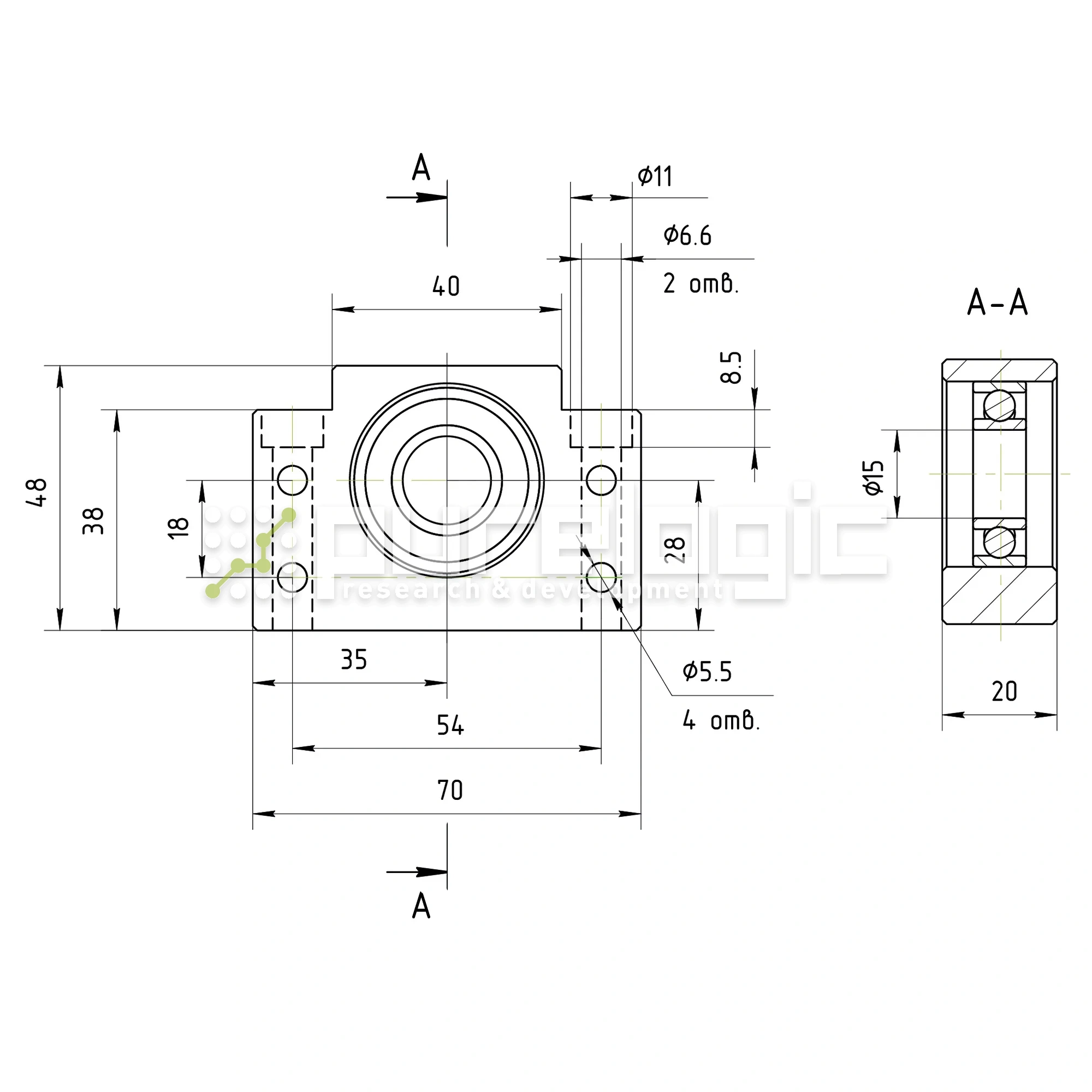 Опора ШВП Hiwin BF15-C5 6 132 Опора ШВП Hiwin BF15-C5 фото