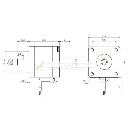 Двигатель шаговый биполярный 42CM06-SZ фото