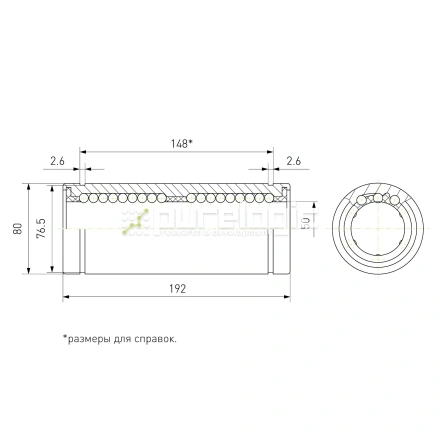 Втулка шариковая LM50L-UU фото