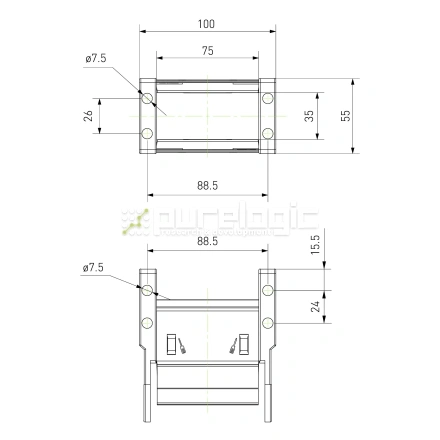 Держатель пластикового кабель-канала J35F.1.75S-FJT фото
