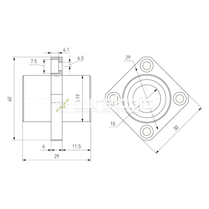 Втулка шариковая с фланцем LMKC10 фото
