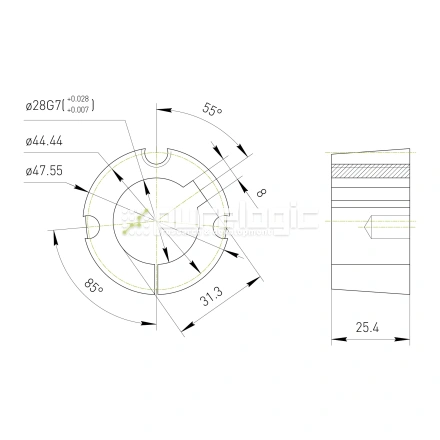 Втулка тапербуш 1210-28 фото