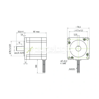 Двигатель шаговый трехфазный 573S20-LS фото