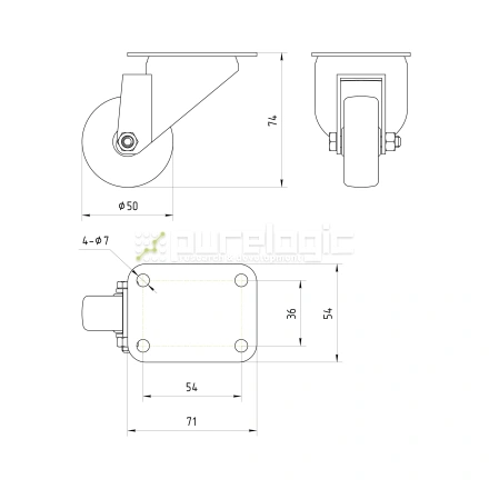 Колесная опора BJL-50 фото