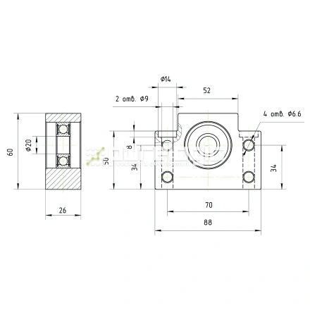 Опора ШВП подшипниковая BF20-C5 фото