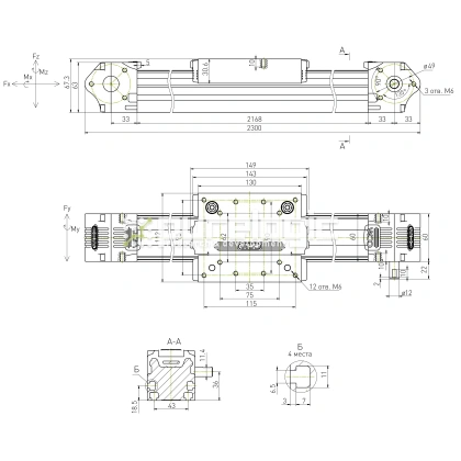 Модуль линейного перемещения CCM-W60-2300-1A 89 755 Модуль линейного перемещения CCM-W60-2300-1A фото