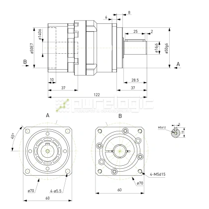 Редуктор планетарный прецизионный 60VRB5K-S16-P0 фото