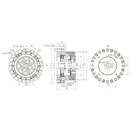 Редуктор волновой 80XSF100K 1:100 фото