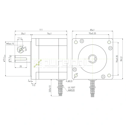 Двигатель шаговый PL86H75-D14K фото
