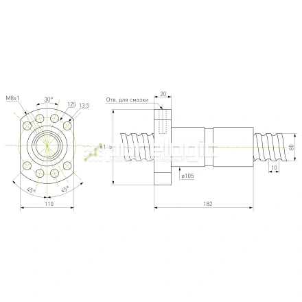 Гайка ШВП DFU8010 фото