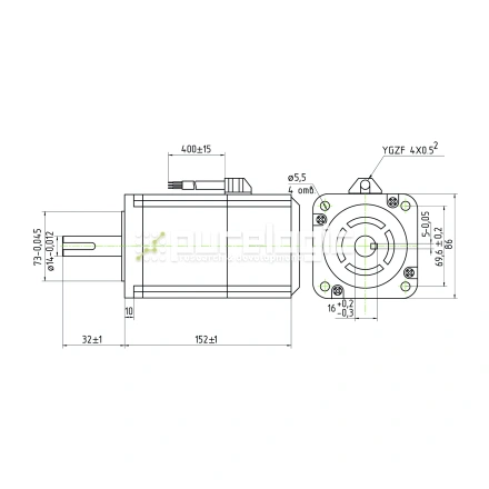 Двигатель шаговый с электрическим тормозом 86CM85-BZ фото