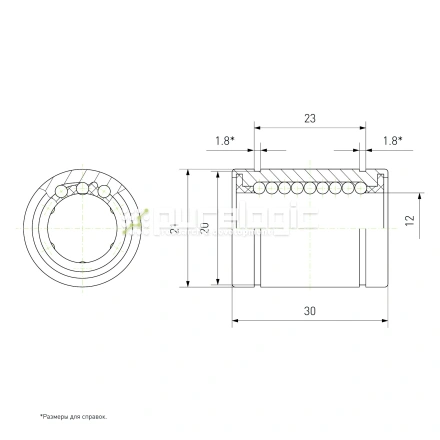 Втулка шариковая LM12 фото