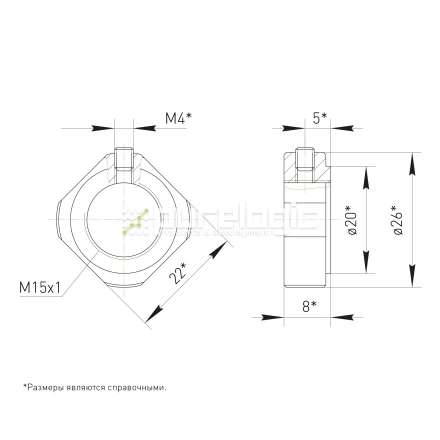 Стопорная гайка BS-M15x1 фото