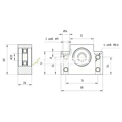 Опора ШВП подшипниковая BF20-C5 фото