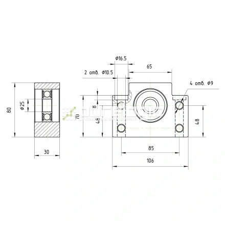 Опора ШВП подшипниковая BF25-C5 фото