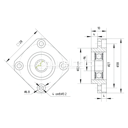 Опора ШВП подшипниковая FF6 фото