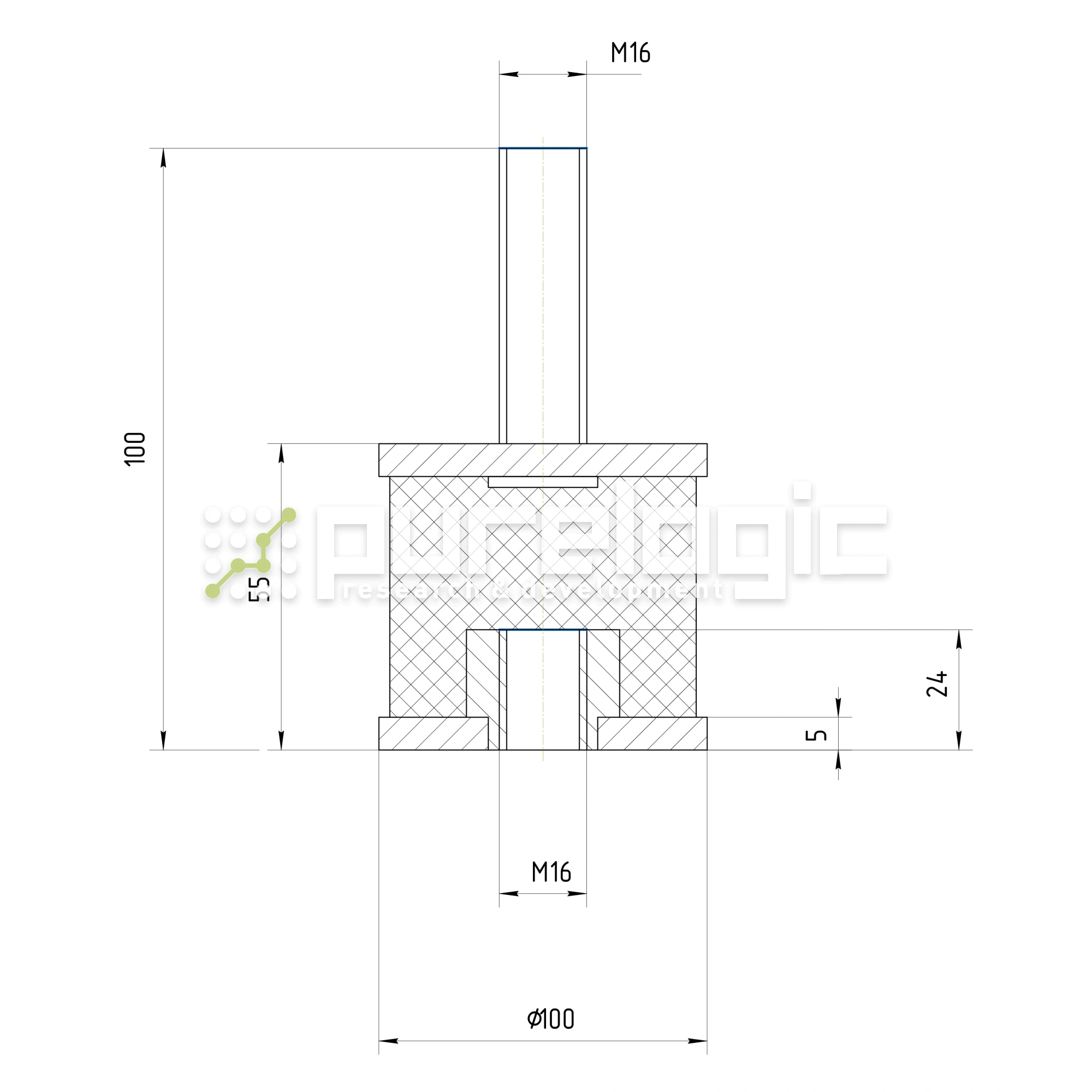 Виброопора BS10055-M16 2 818 Виброопора BS10055-M16 фото