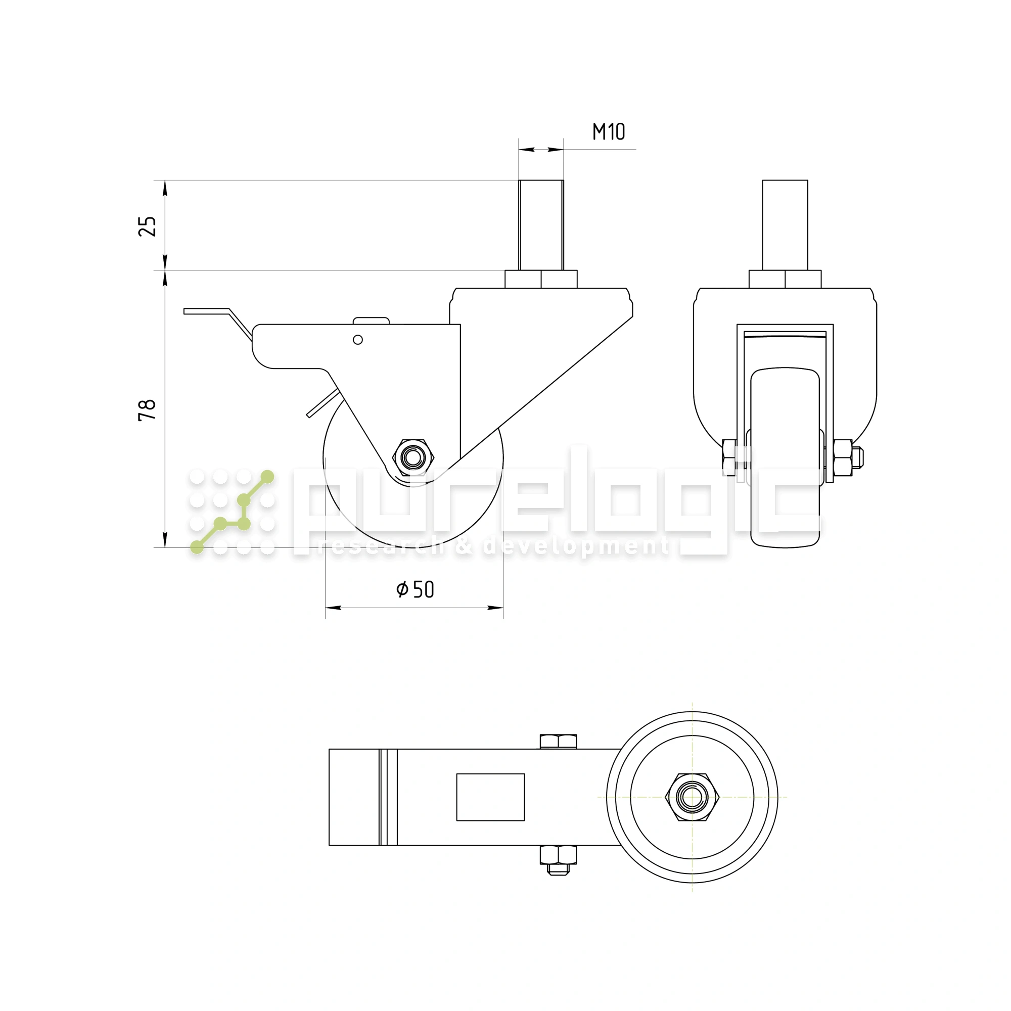 Колесная опора SJLS-50 789 Колесная опора SJLS-50 фото
