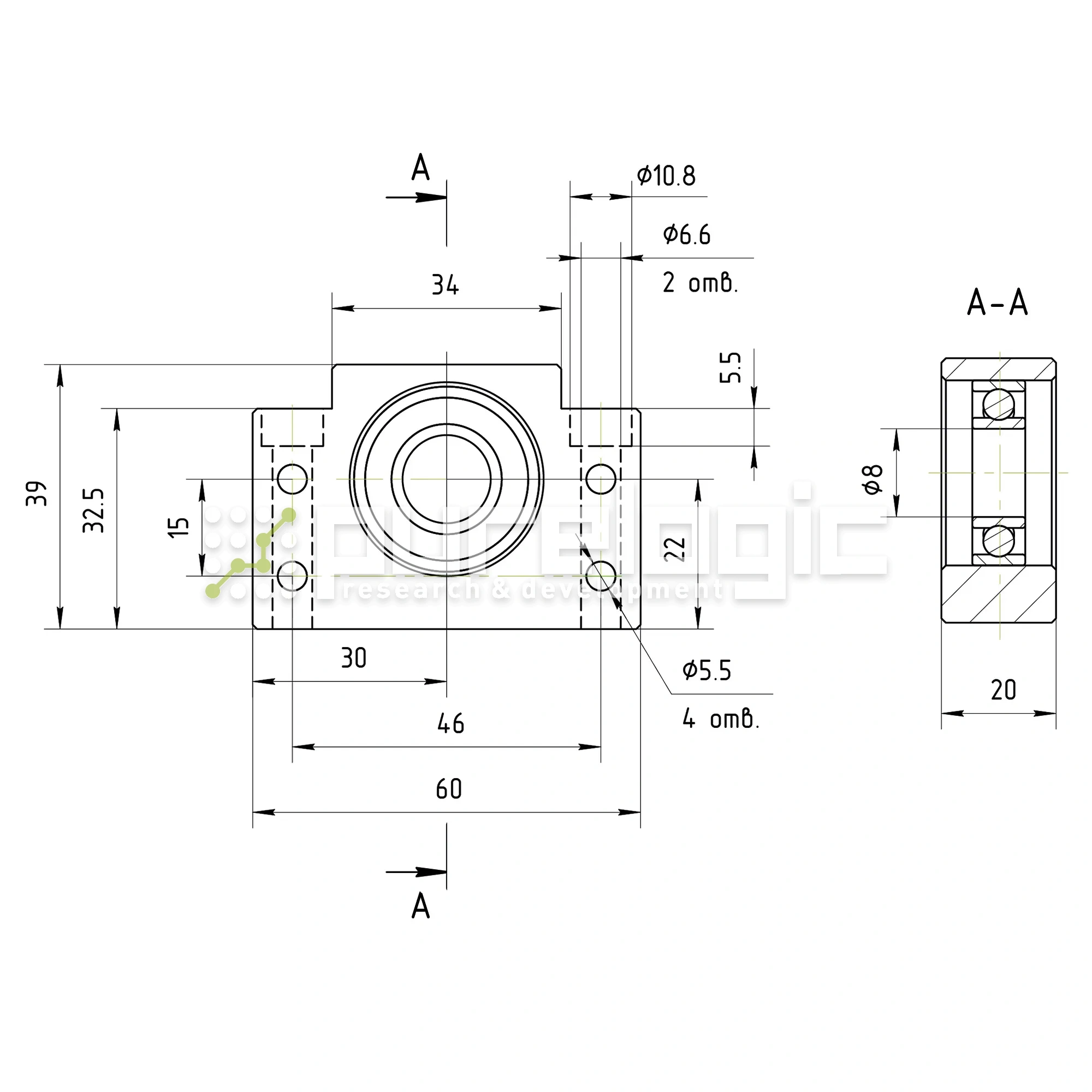 Опора ШВП Hiwin BF10-C5 5 005 Опора ШВП Hiwin BF10-C5 фото